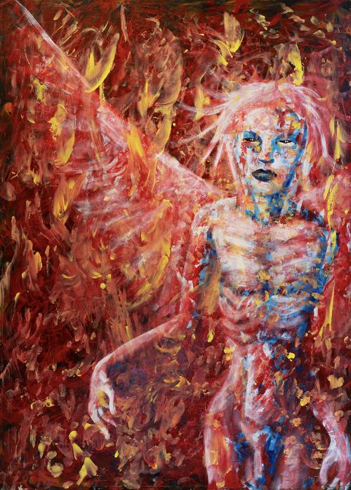 Angel passing through the cleansing flame